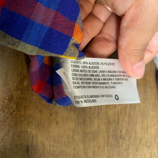 Cat & Jack light gray flannel lined hooded button up long sleeve shirt SIZE 18M