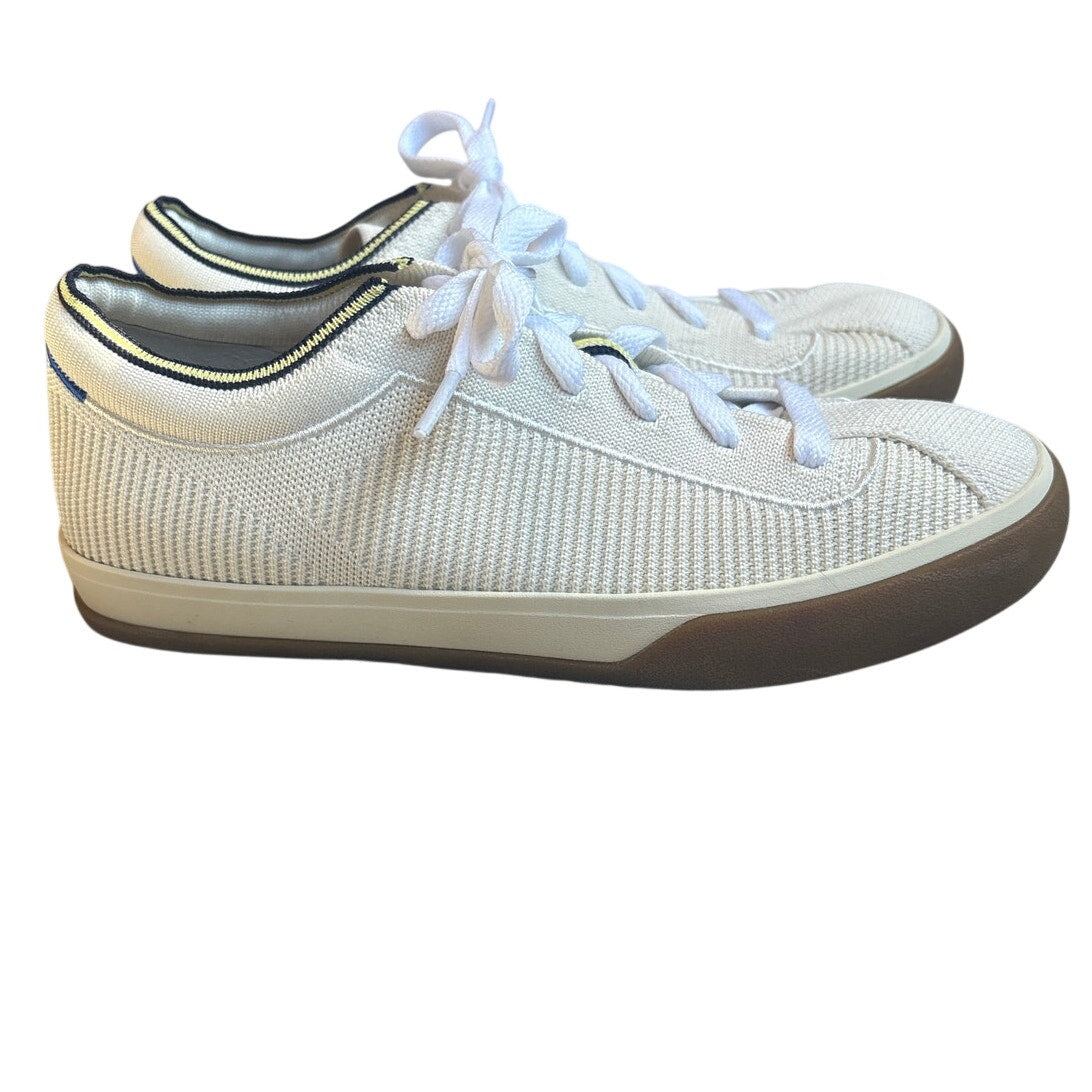 Rothy's The Lace Up white knit fabric womens low top sneakers SIZE 7