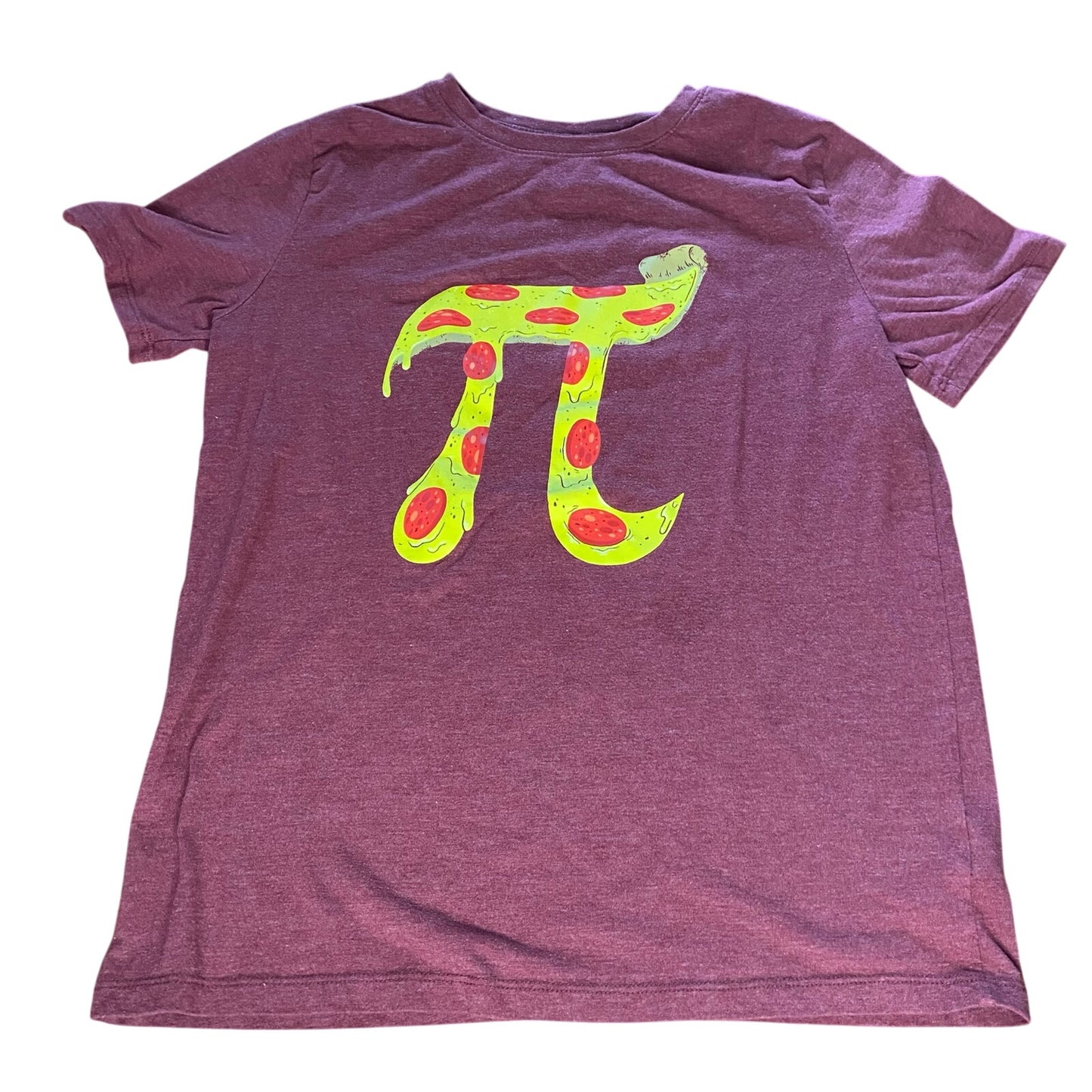 Cat & Jack dark red pizza Pie Day short sleeve youth shirt SIZE L