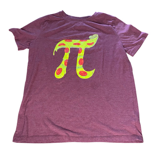 Cat & Jack dark red pizza Pie Day short sleeve youth shirt SIZE L