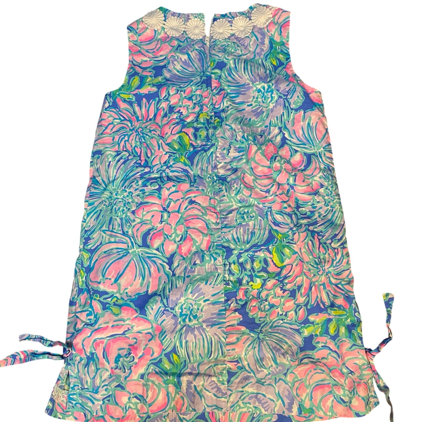 Lilly Pulitzer pastel neon floral sleeveless front pocket girls dress SIZE 8