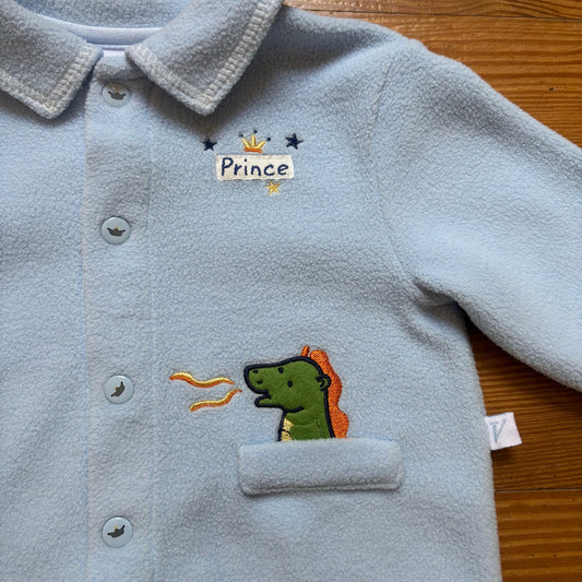 Vitamins Baby blue fleece Little Prince embroidered snap up sweater SIZE 3-6M