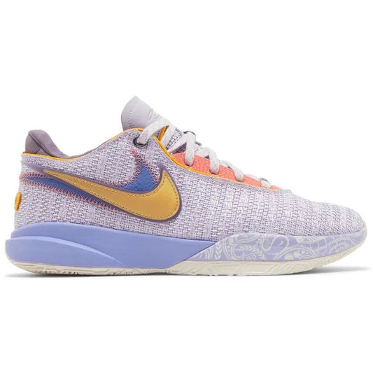 Nike Lebron 20 Low basketball purple gold lace men's sneakers SIZE 7.5