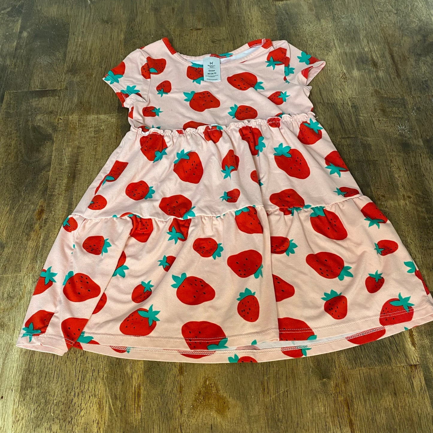 Member's Mark pink strawberry short sleeve dress SIZE XS