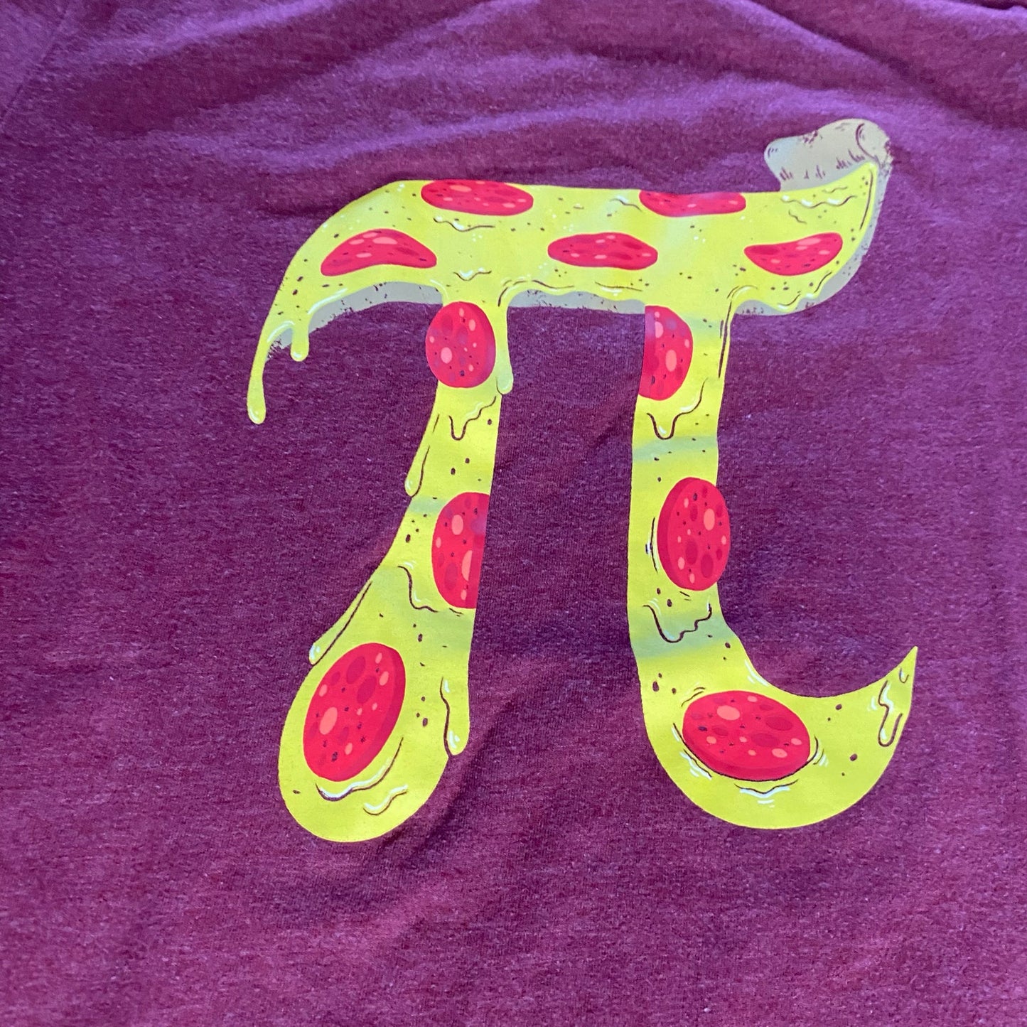 Cat & Jack dark red pizza Pie Day short sleeve youth shirt SIZE L
