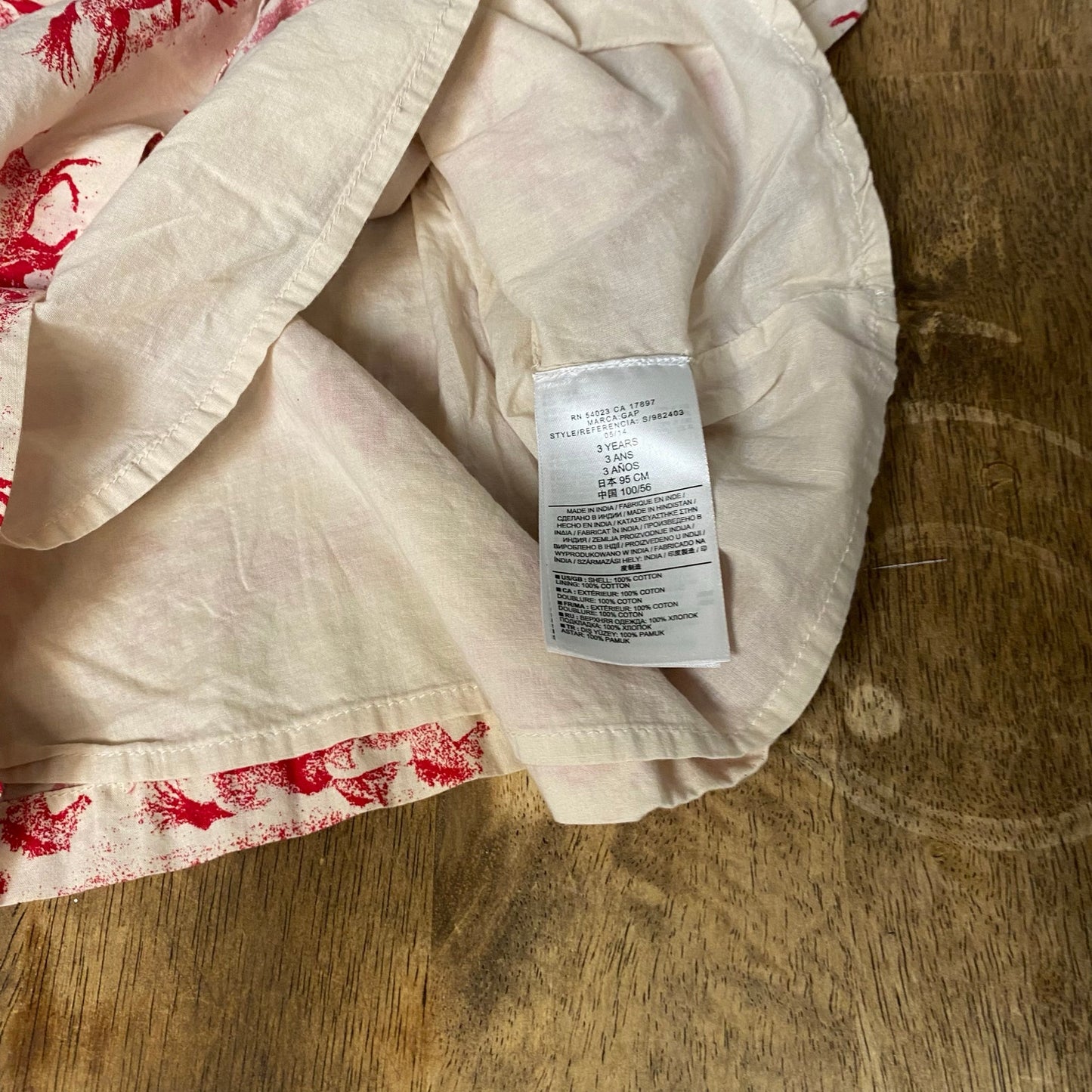 Gap red white horse print long sleeve toddler shirt dress SIZE 3