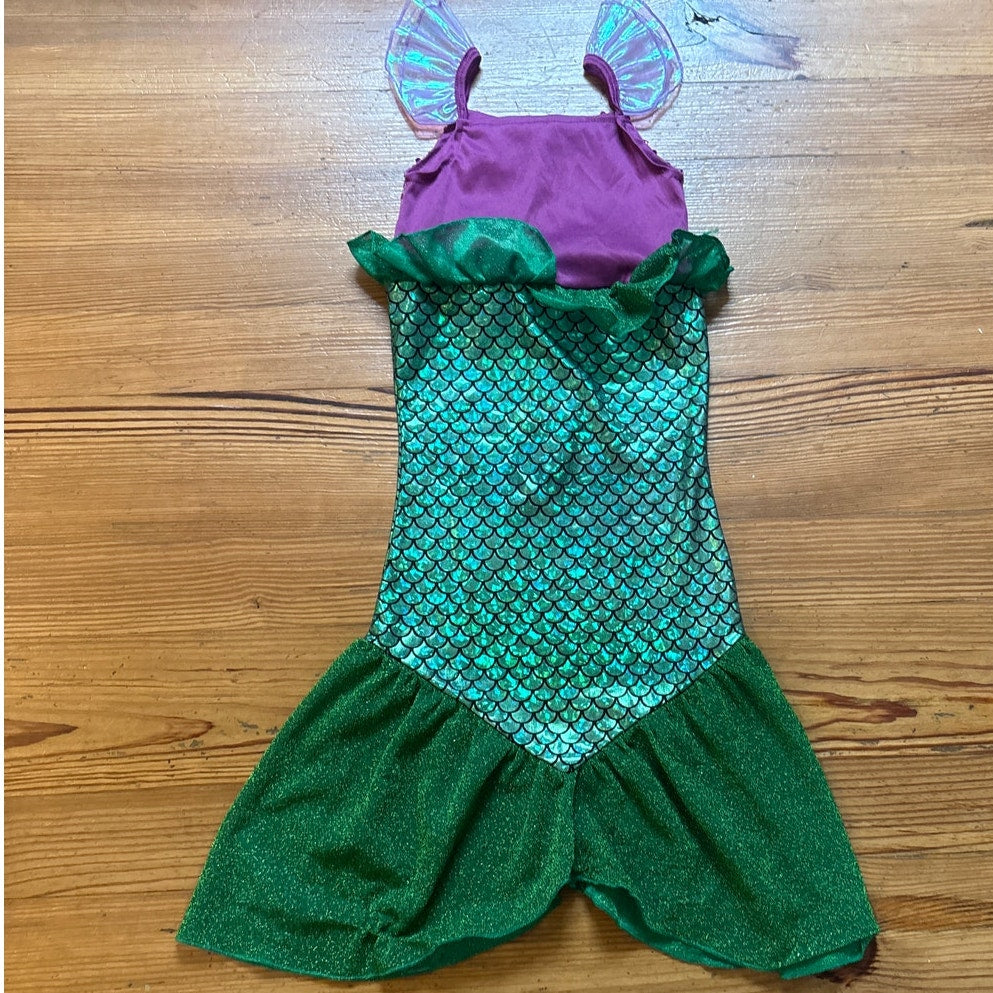Purple sequin green scale mermaid toddler tank costume dress SIZE 6-7