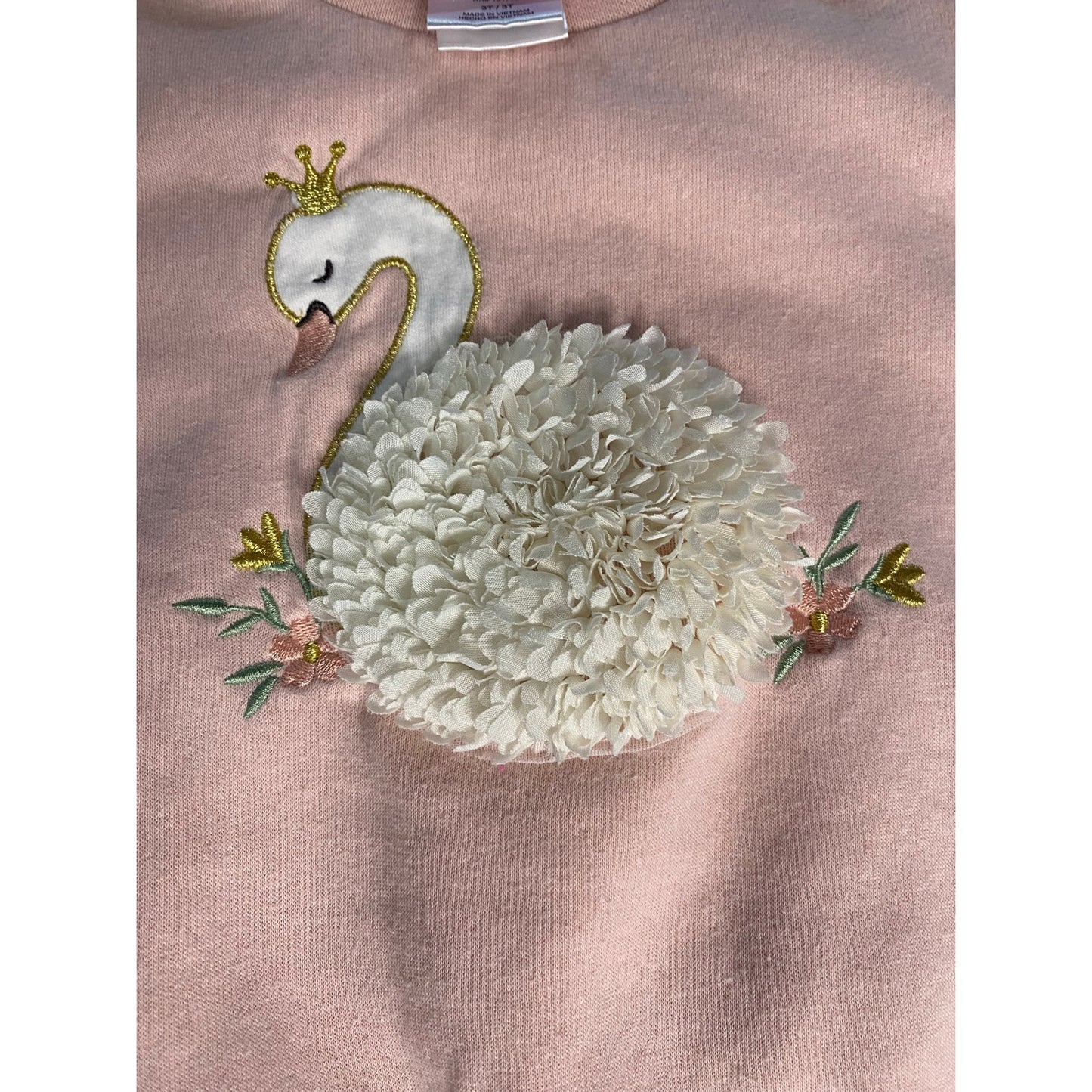 Goodlad light pink textured swan ruffle shoulder sweatshirt SIZE 3T