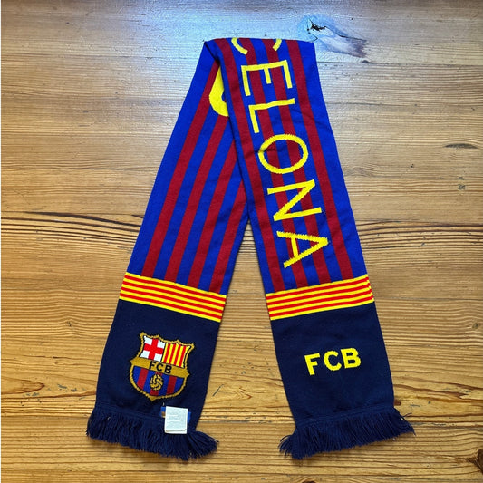 FCB Barcelona football soccer reversible knit scarf