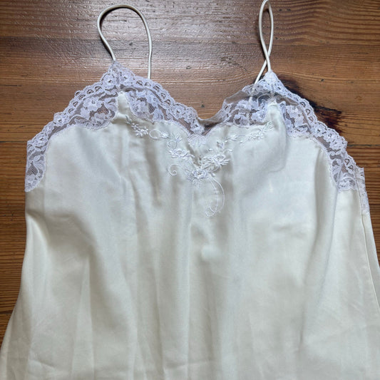 Sara Beth vintage white lace trim slip dress SIZE L