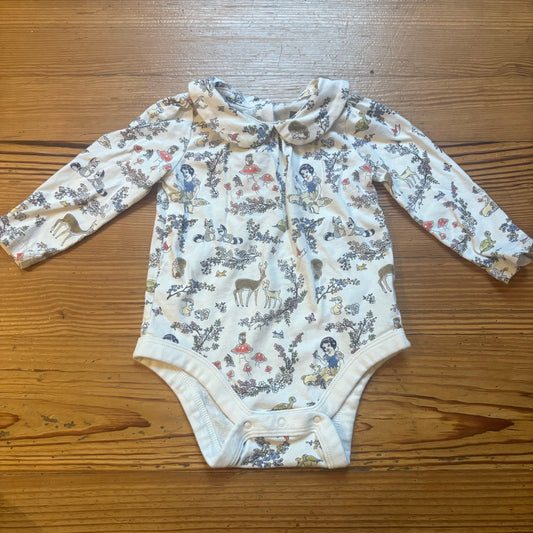 Gap Disney Snow White animal forest graphic long sleeve one piece SIZE 12-18M