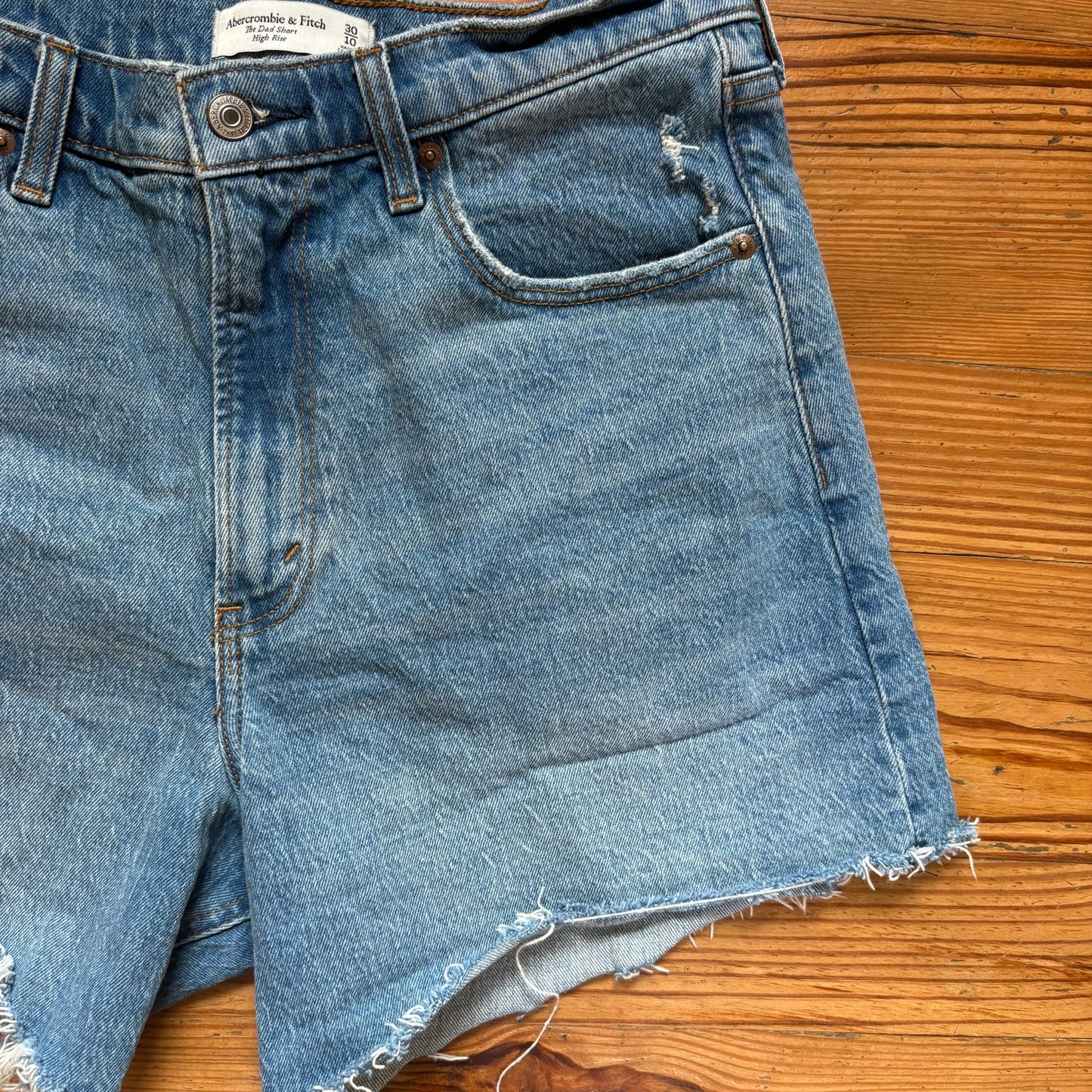 Abercrombie & Fitch medium wash high rise dad short SIZE 10