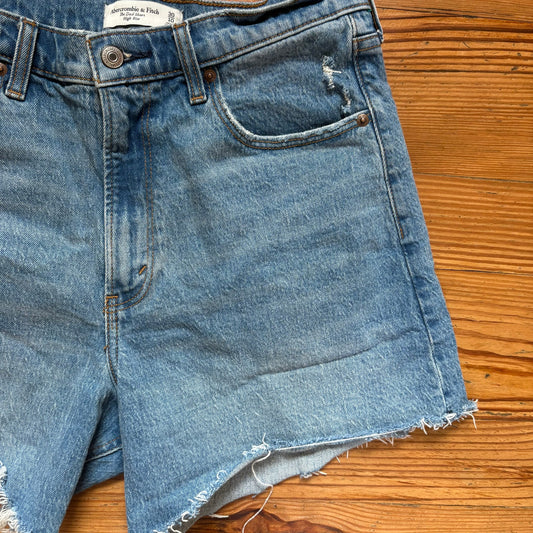 Abercrombie & Fitch medium wash high rise dad short SIZE 10