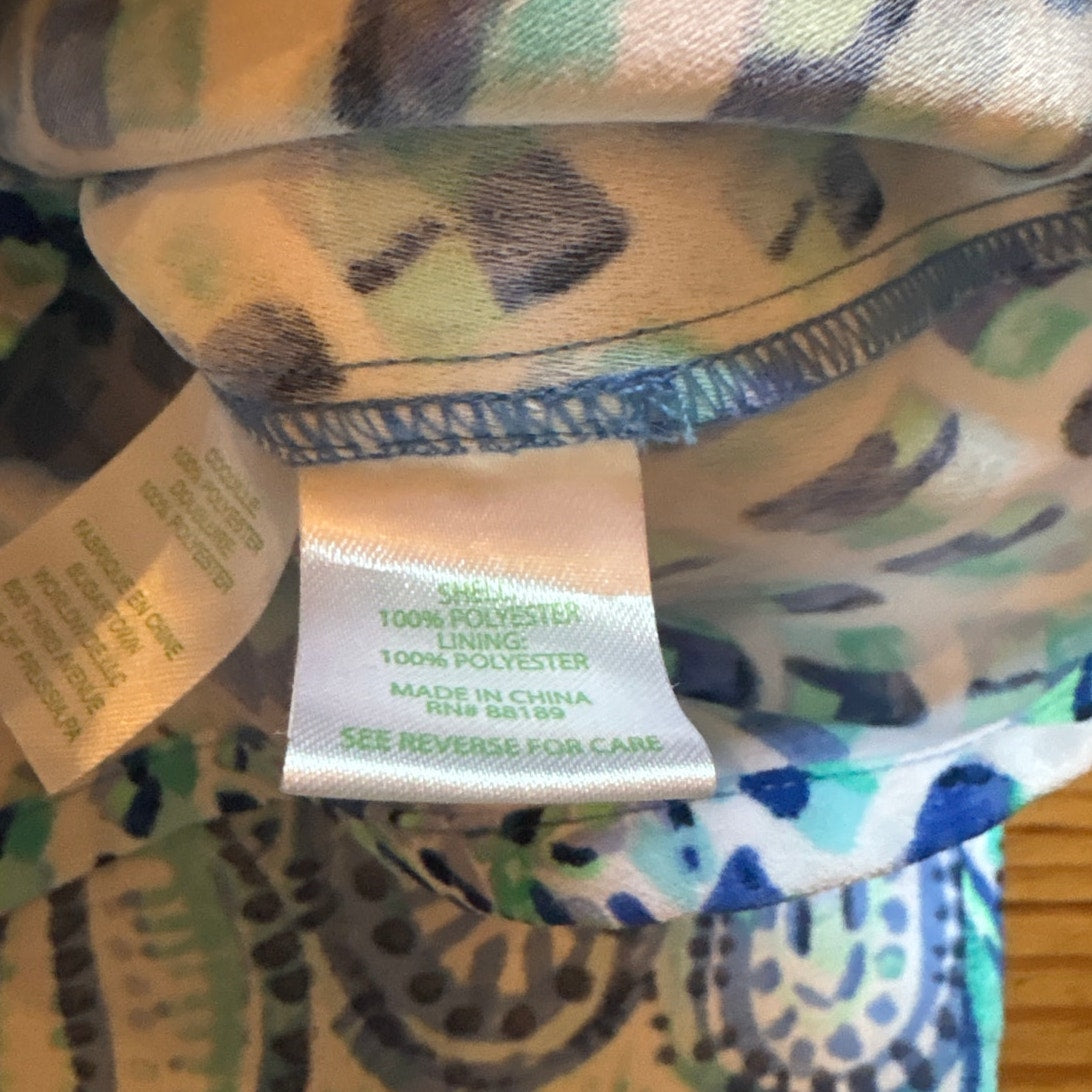 Lilly Pulitzer white blue green sleeveless tank resort romper SIZE 12