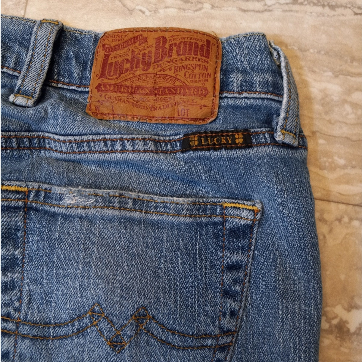 Lucky Brand Dungarees y2k medium wash low rise denim womens jeans SIZE 00