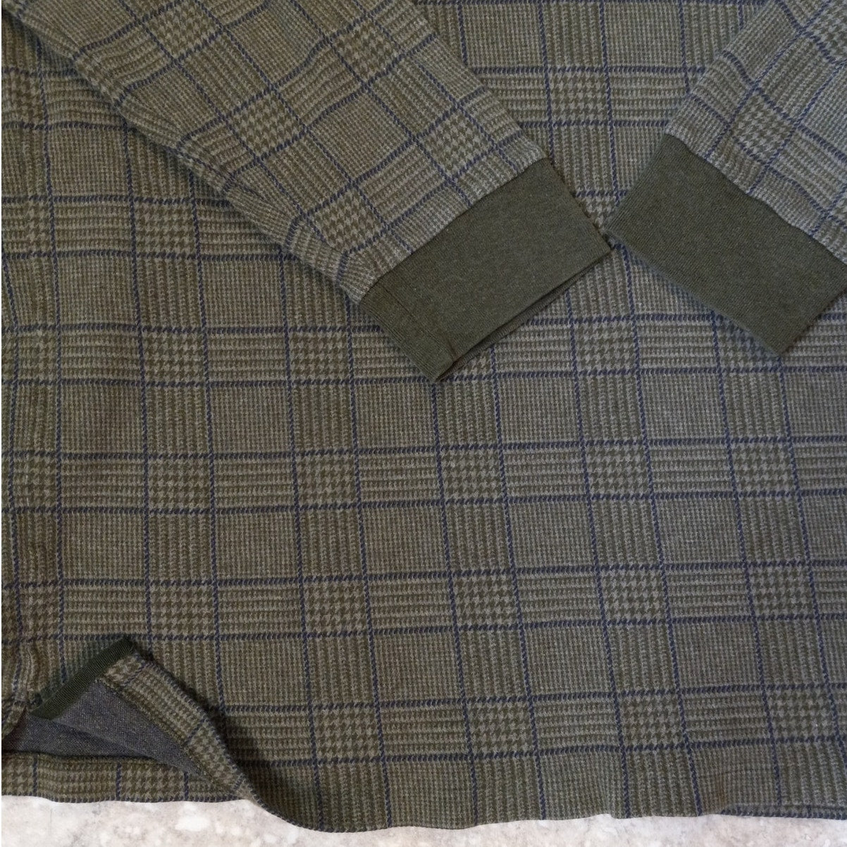 Ralph Lauren Polo Golf brown green plaid long sleeve polo shirt SIZE XL