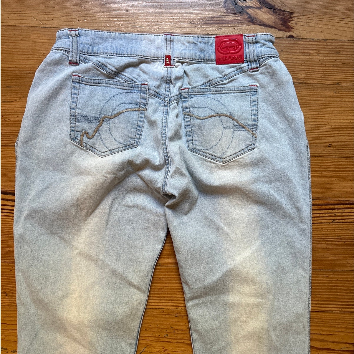 Ecko Red y2k light wash denim low rise straight leg jeans SIZE 13
