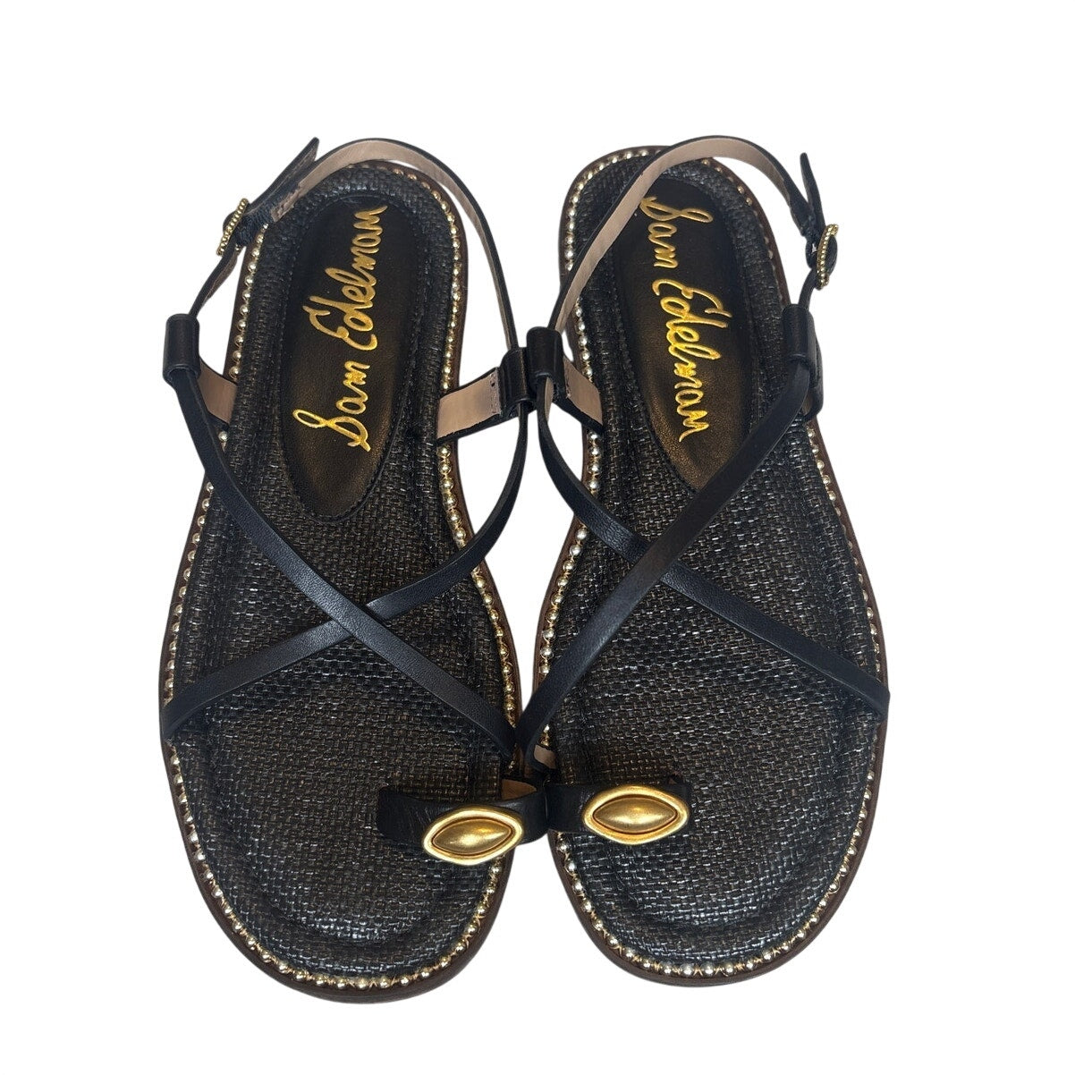 Sam Edelman Tenly black toe loop sling black sandals SIZE 7.5