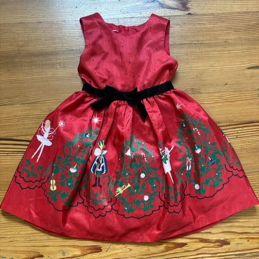 Bonnie Jean red Nutcracker themed sleeveless dress SIZE 4