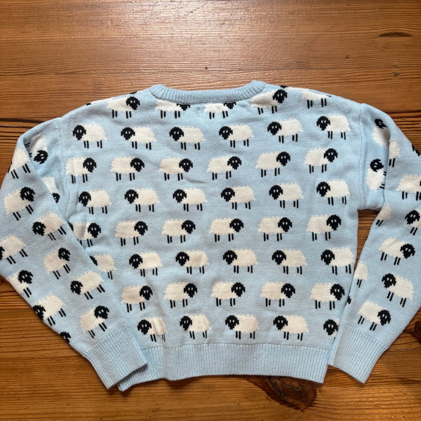 Cupcake light blue black sheep cropped crew sweater SIZE M