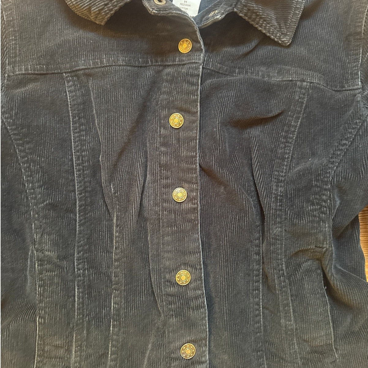 A.M.I. y2k black corduroy snap blazer short jacket SIZE M