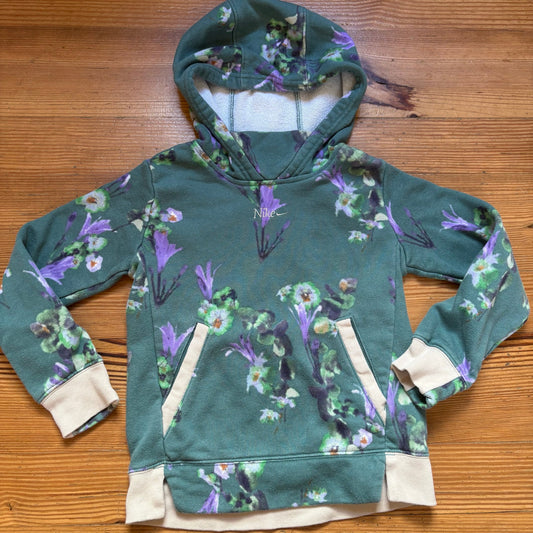 Nike green purple floral hoodie sweatshirt SIZE 4