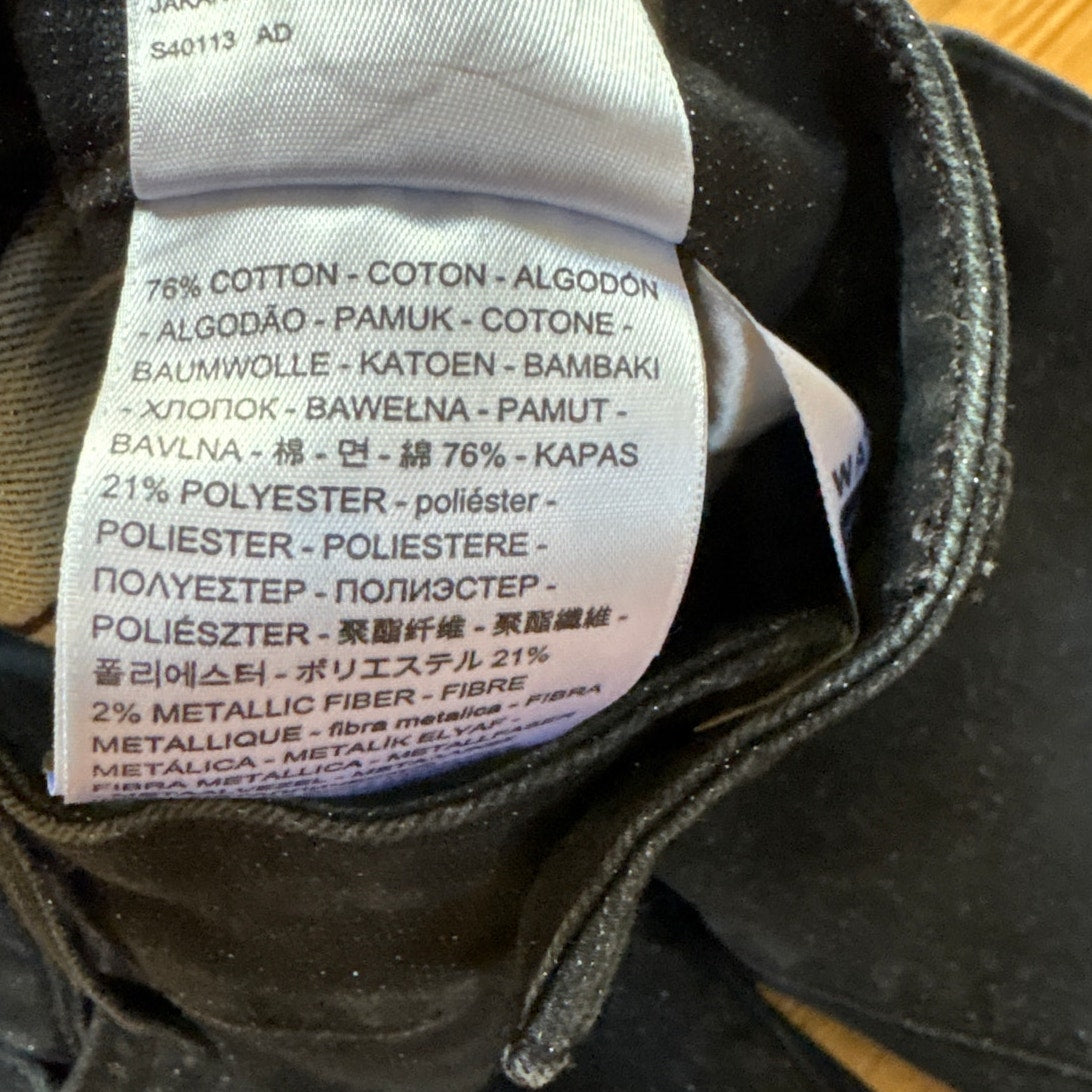 Levi's black glitter metallic threading high rise skinny jeans SIZE 30