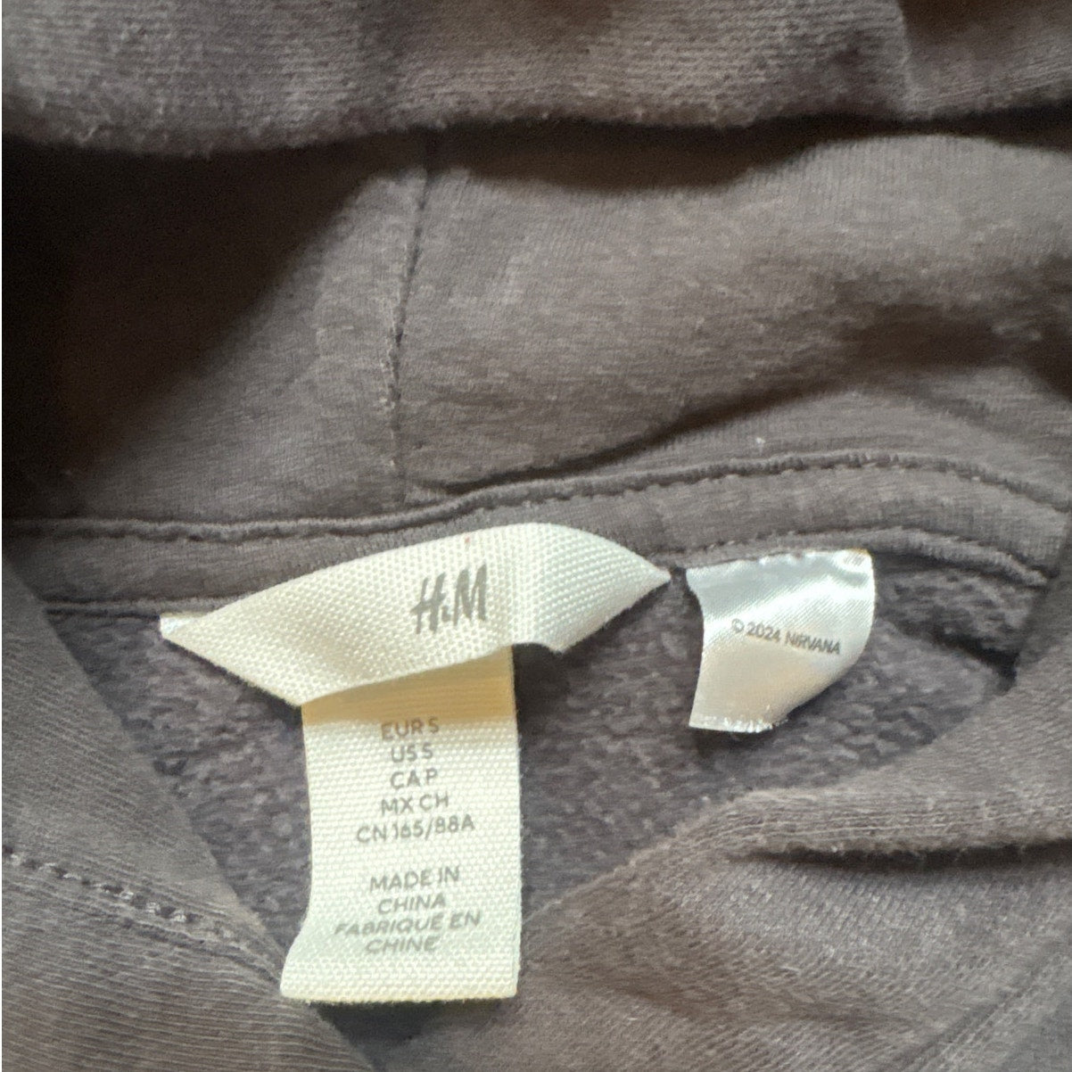 H&M Nirvana Unplugged New York black replica hoodie sweatshirt SIZE S