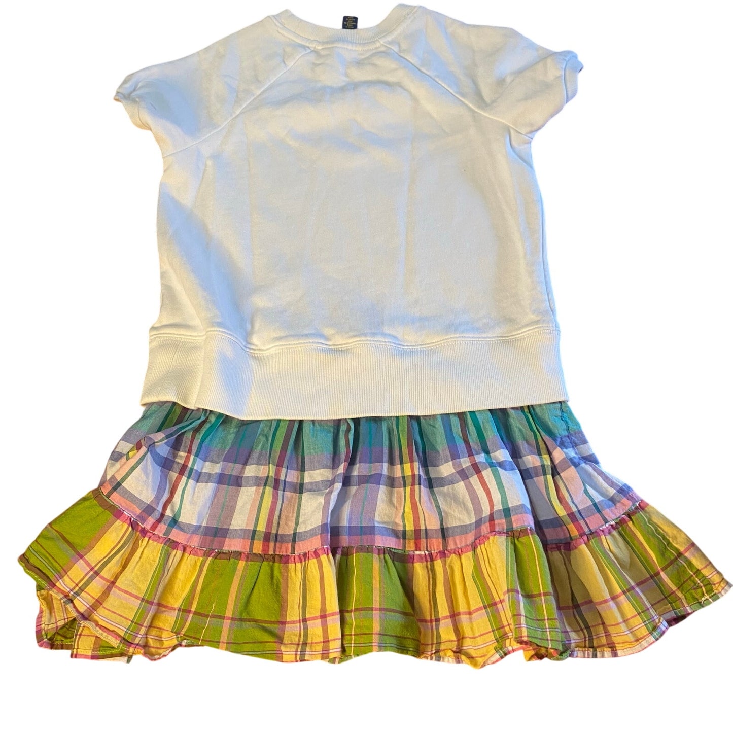 Polo by Ralph Lauren white short sleeve pattern drop waist sweater dress SIZE S