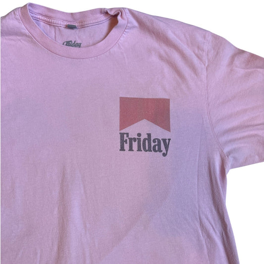 Friday Beers pink short sleeve cigarette pinup graphic shirt SIZE M