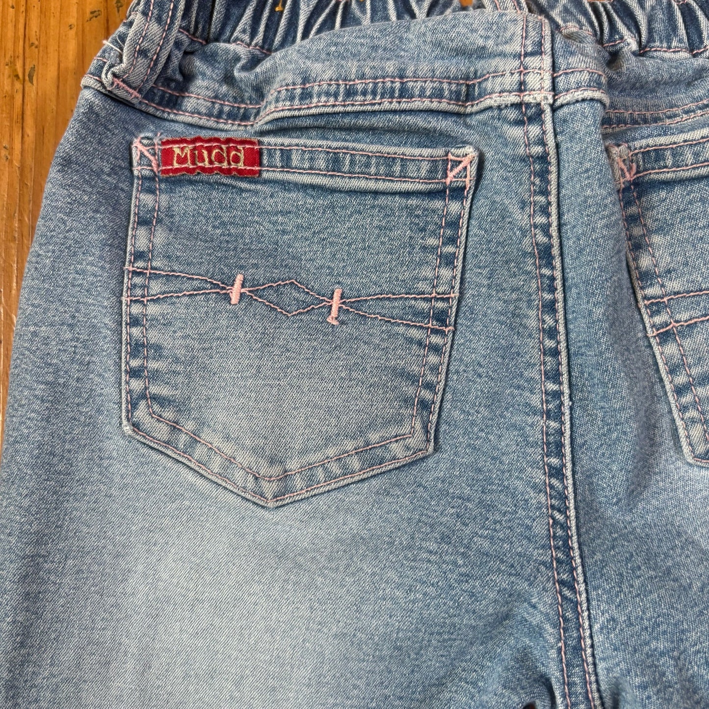 Mudd retro light blue ruffle bottom cropped girls jeans SIZE 6
