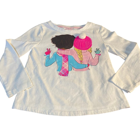 Isaac Mizrahi white winter cozy girls long sleeve shirt SIZE 4