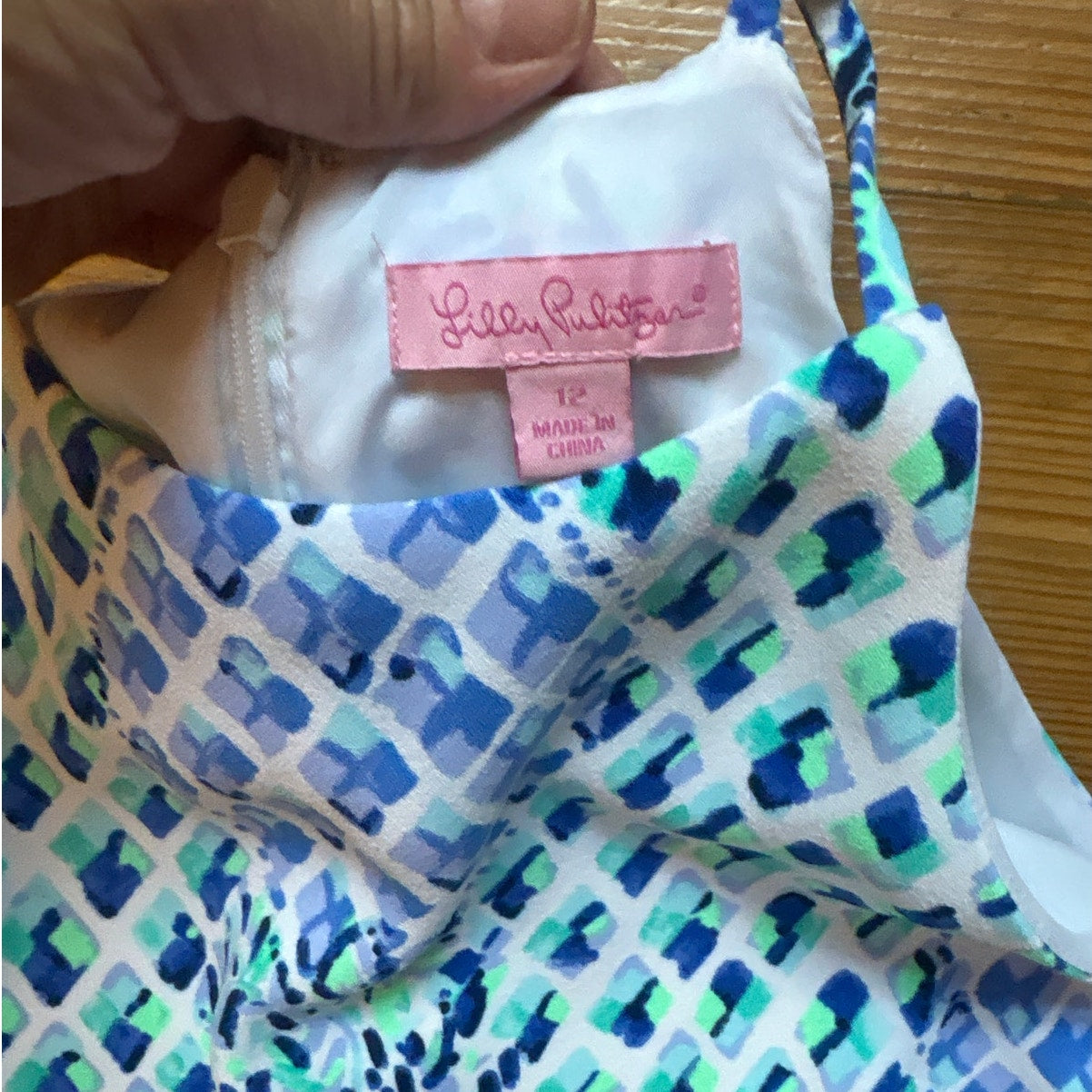 Lilly Pulitzer white blue green sleeveless tank resort romper SIZE 12