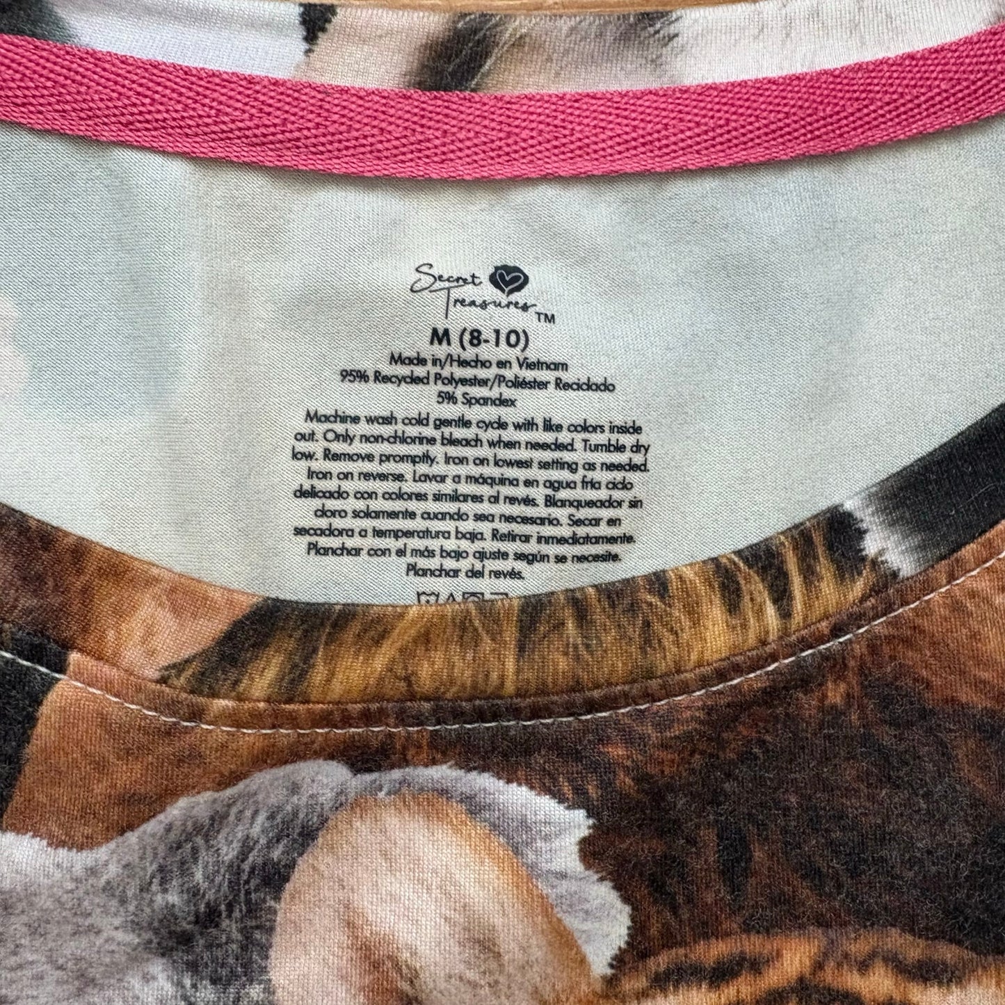 Secret Treasures animal sunglasses graphic short sleeve shirt SIZE M