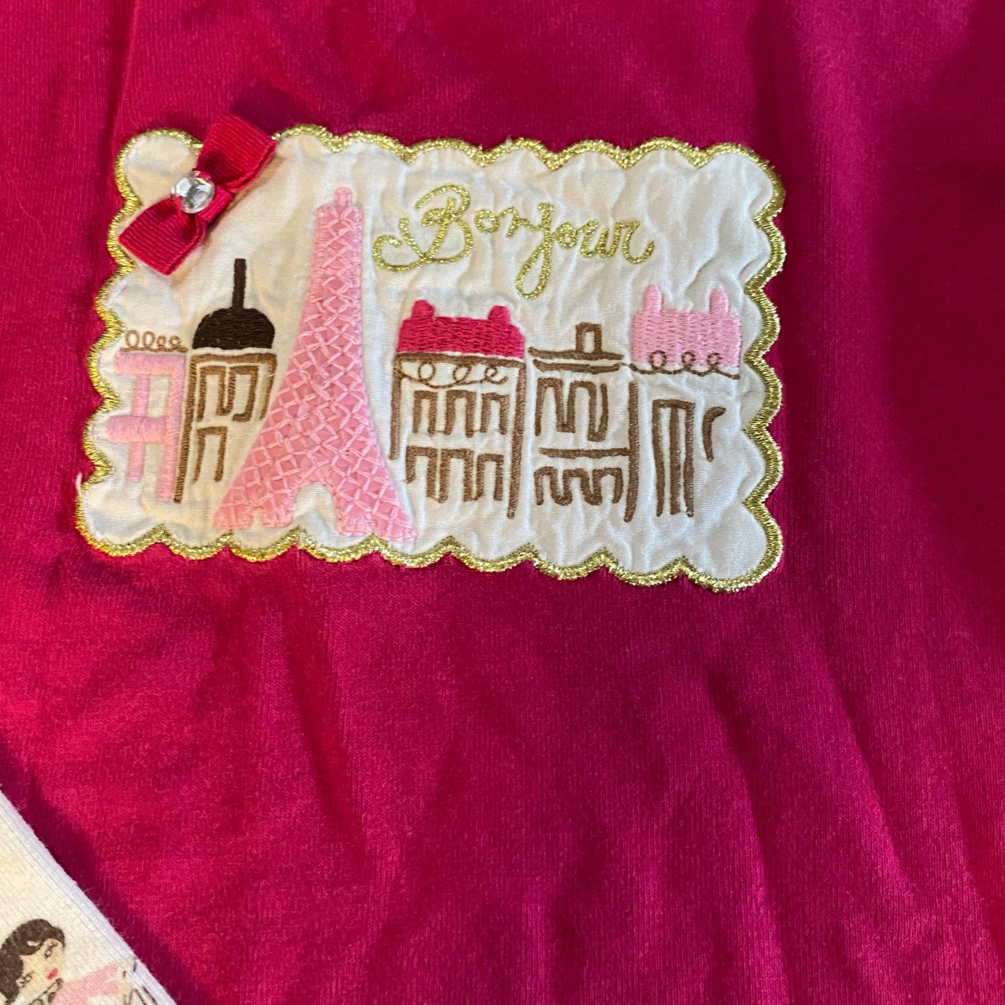 Gymboree pink Paris Eiffel Tower long sleeve graphic shirt SIZE 10