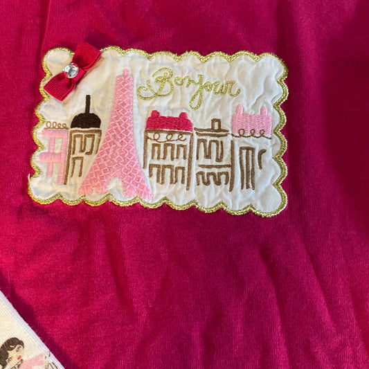 Gymboree pink Paris Eiffel Tower long sleeve graphic shirt SIZE 10