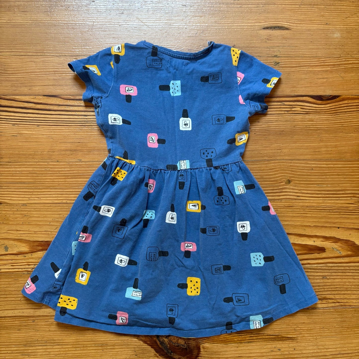 Sela blue nail polish makeup short sleeve girls dress SIZE 6