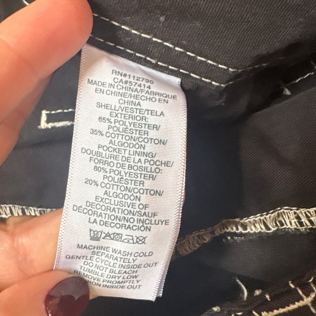 True Religion black baggy cargo white stitching mens jeans SIZE 31