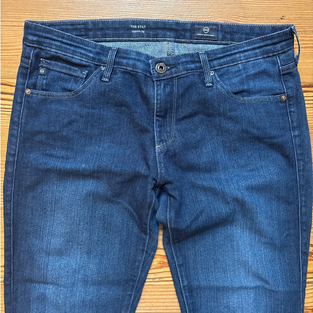 Adriano Goldschmied The Stilt slim dark wash low rise jeans SIZE 31