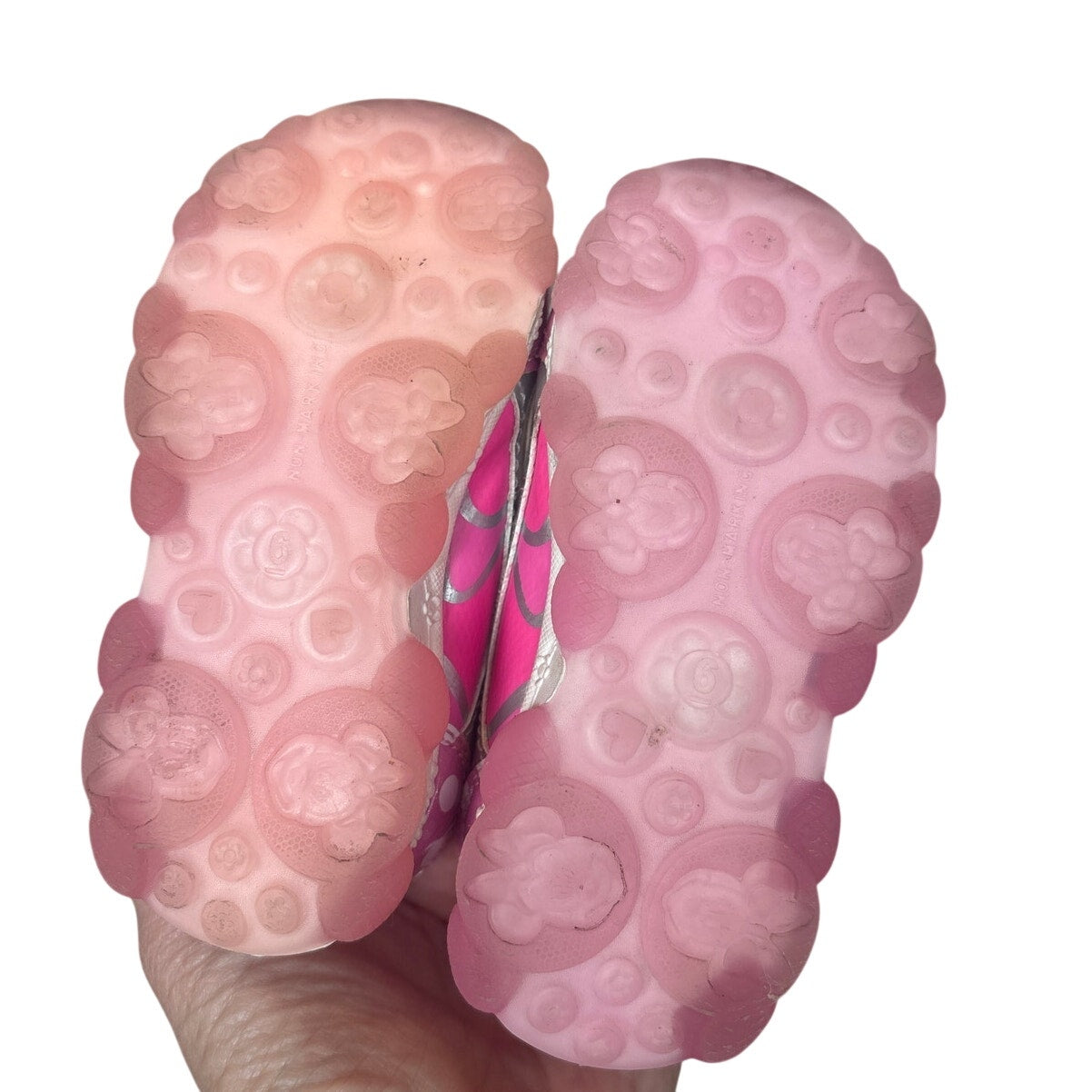 Disney Minnie Mouse pink light up easy on sneakers SIZE 6