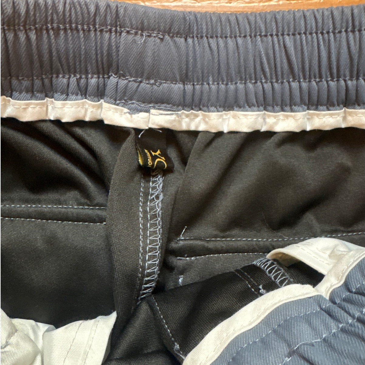 Gurbaks gray ivory color block cargo sweatpants SIZE S