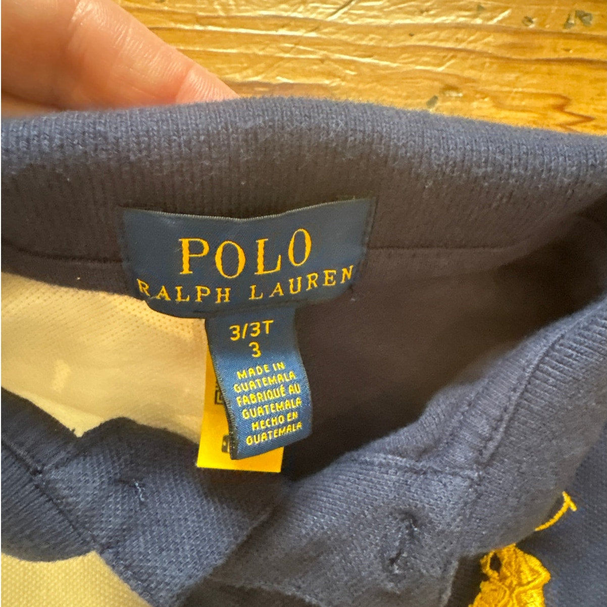 Polo Ralph Lauren navy green color block large pony short sleeve polo SIZE 3T
