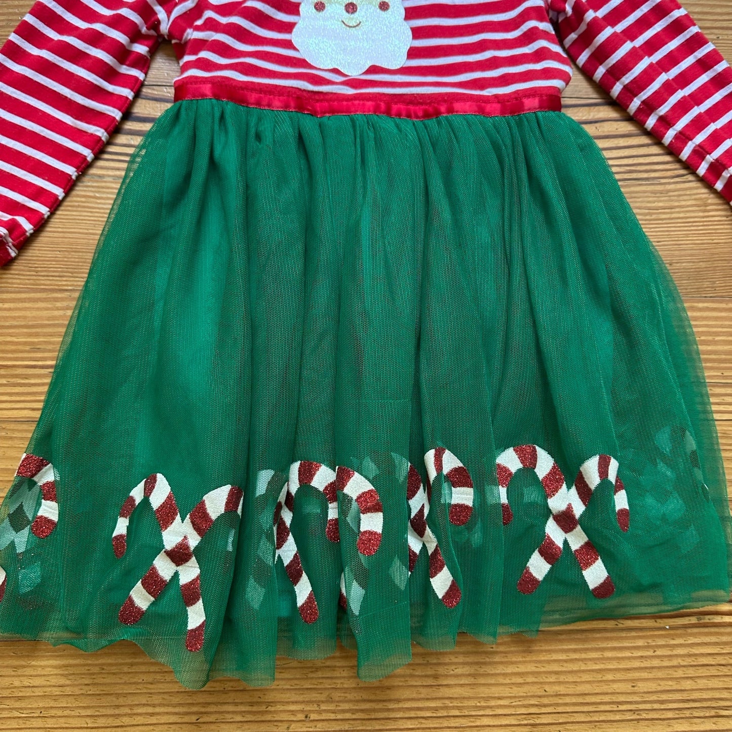 Lilt Christmas red white striped Santa green candy cane tutu dress SIZE 4