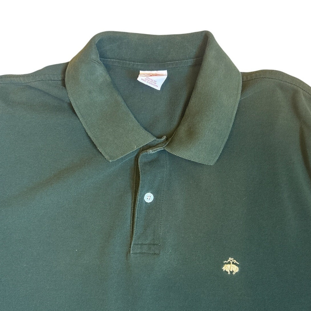 Brooks Brothers dark green short sleeve cotton mens polo shirt L