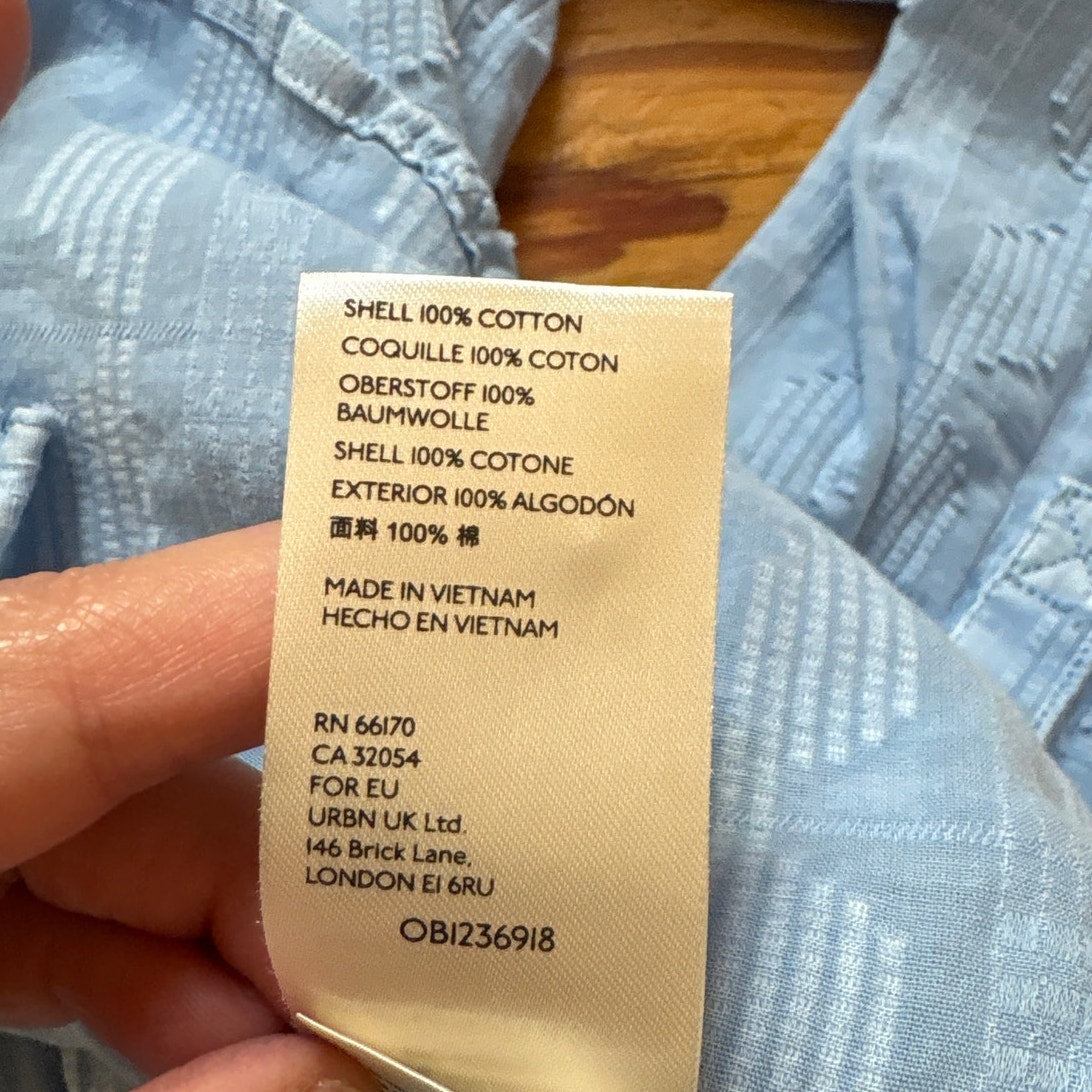 Pilcro light blue cotton lace back western long sleeve button up shirt SIZE XS