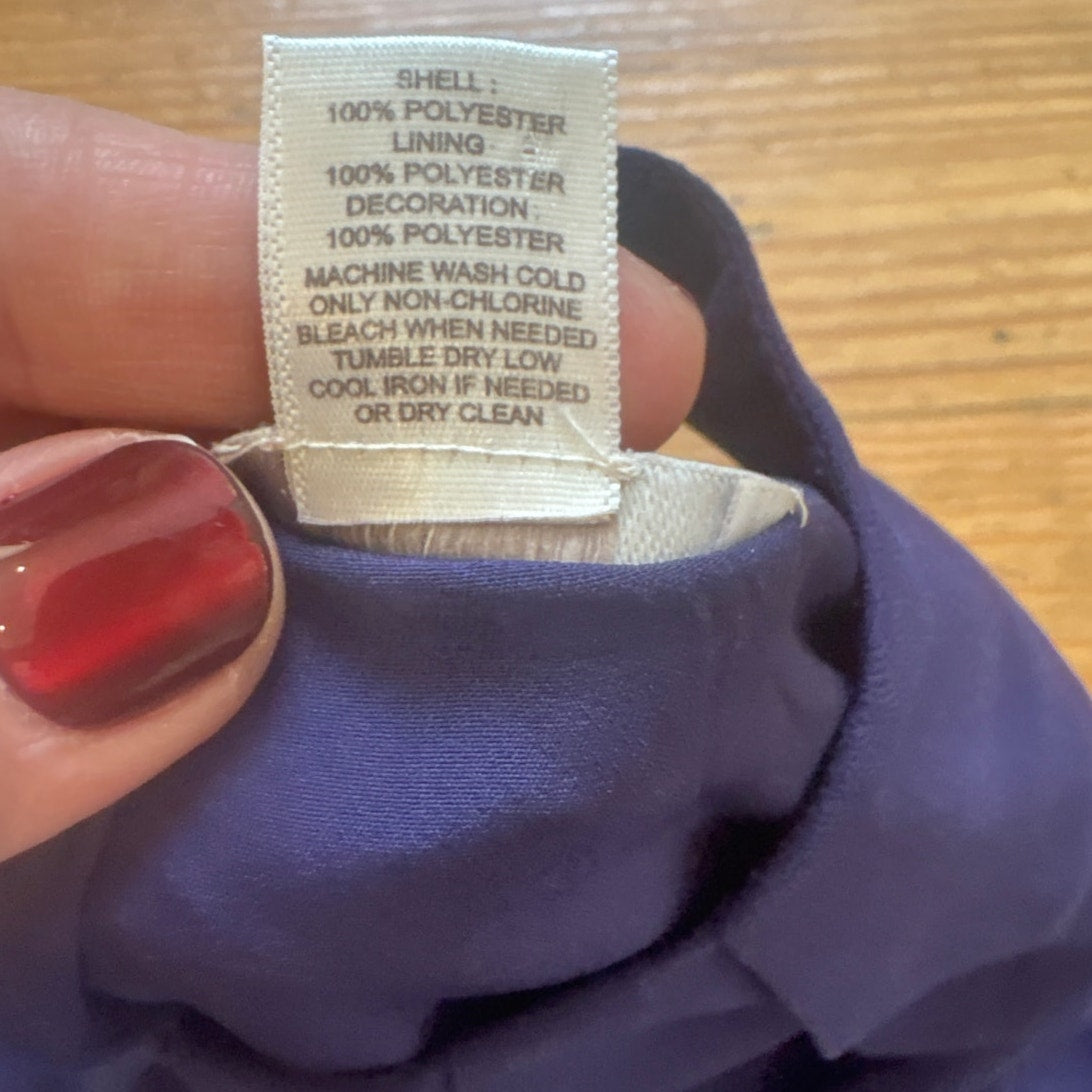 Loft blue floral embroidered sleeveless shift dress SIZE 4P