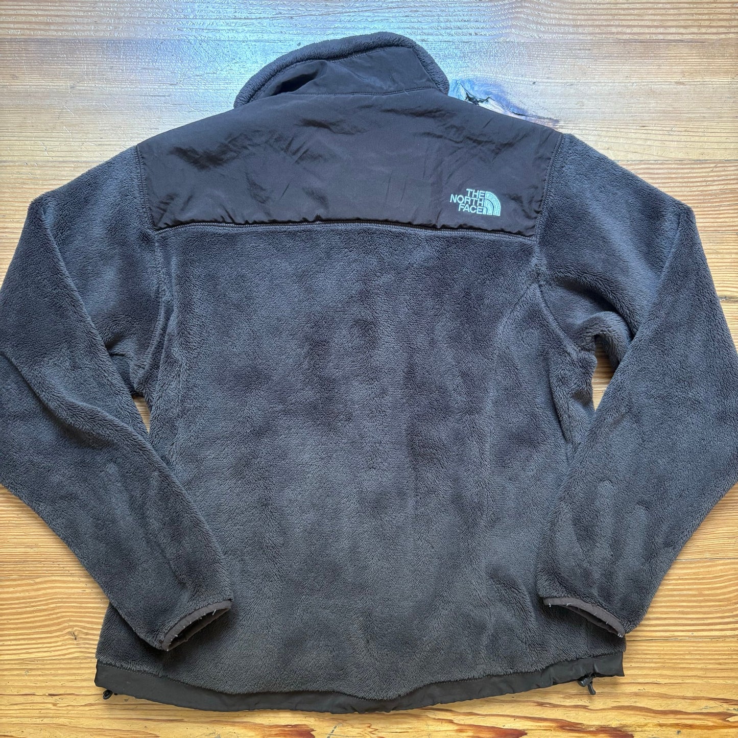 The North Face dark brown fleece full zip sweater SIZE M