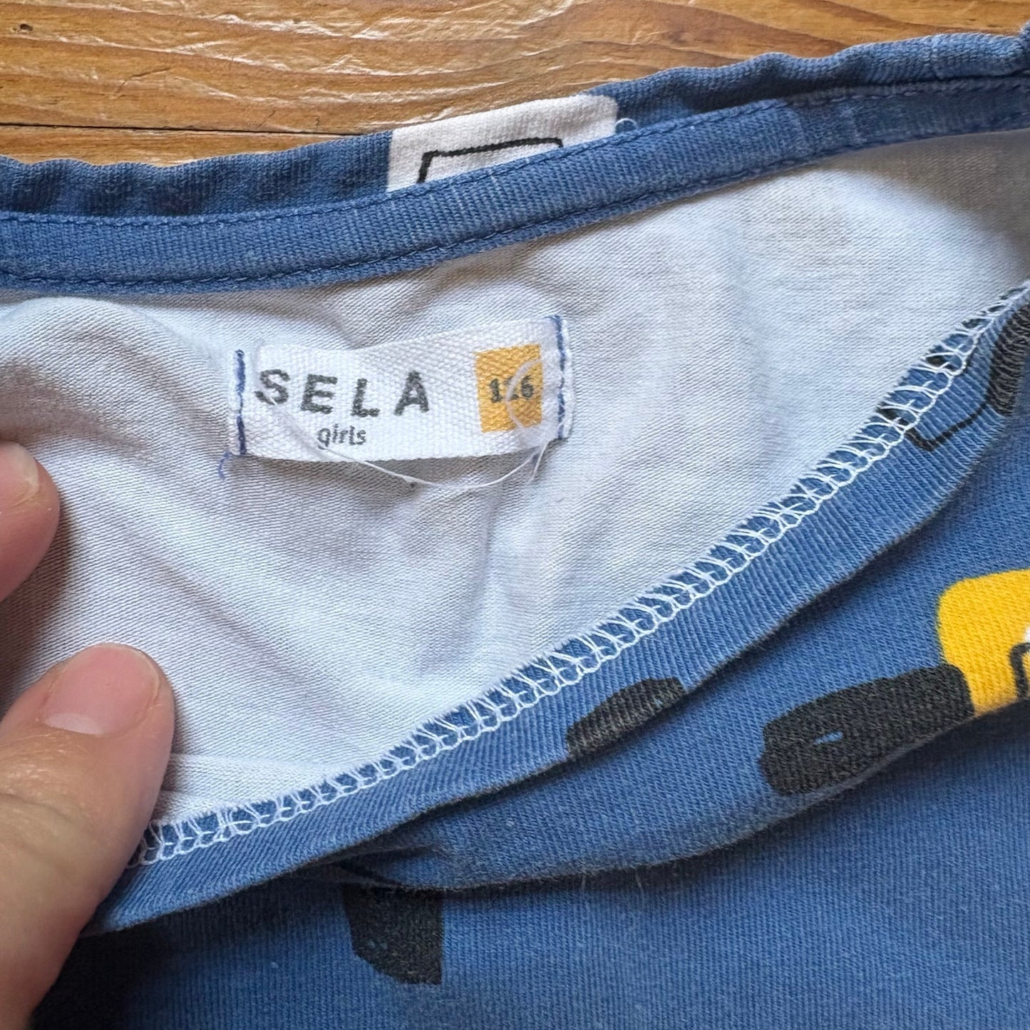 Sela blue nail polish makeup short sleeve girls dress SIZE 6