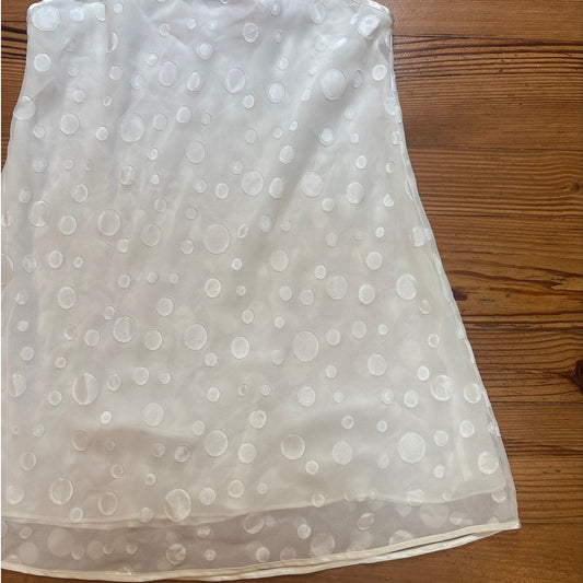 Oscar de la Renta Pink Label ivory polka dot adjustable slip dress SIZE S