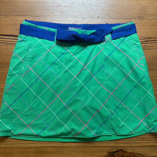 Nike Golf green check royal blue reversible womens skort SIZE 10